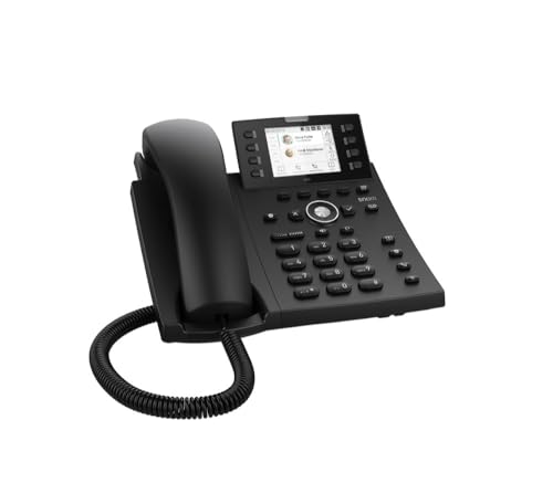 Snom D335 IP Telefon, SIP Tischtelefon, 2,7" hochauflösendes Farbdisplay, 12 SIP-Identitäten, 8 (32) Selbstbeschriftung, Funktionstasten, PoE, 2x Gigabit-Ethernet, Schwarz, 00004390 von Snom