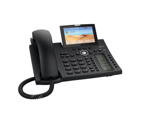 Snom D385 IP Telefon, SIP Tischtelefon Farbe + SmartScreen, 12 SIP-Identitäten, Sensorhakenschalter, Bluetooth, USB, 48 selbstbeschriftende Schlüssel (12 physische), Schwarz, 00004340 von Snom