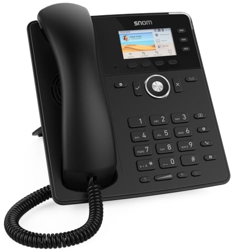 Snom D717 IP Telefon, SIP Tischtelefon (3 selbstbeschriftende Funktionstasten, hochauflösendes Farb-TFT-Display, integrierter Lichtsensor, PoE IEEE 802.3af), Schwarz, 00004397 von Snom