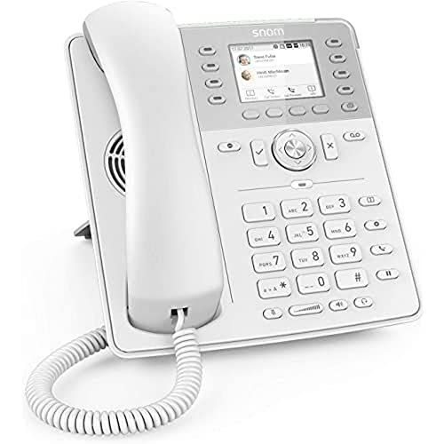 Snom D735 IP Telefon, SIP Tischtelefon ITSPA 2020 Award, hochauflösendes grafisches 2,7-Zoll-TFT-Display, 32 selbstbeschriftende Funktionstasten (8 physische), PoE, 2x Gigabit-Ethernet, Weiß, 00004396 von Snom