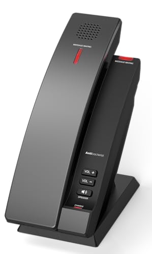 Snom HD101 Hospitality DECT-Telefon Schnurlos mit Anrufbeantworter - Bakterienfreie Gehäuse, Optische Rufanzeige, Erweiterbar Bis 4 Handgeräte, Freisprech-Funktion von Snom