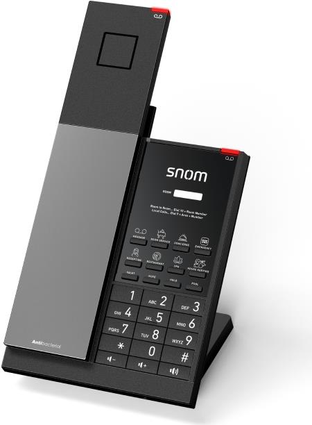 Snom HD351W - IP-Telefon - Schwarz - Kabelloses Mobilteil - Tisch/Wand - Antibakteriell - 1.881792 - 1.897344 GHz (00007009) von Snom