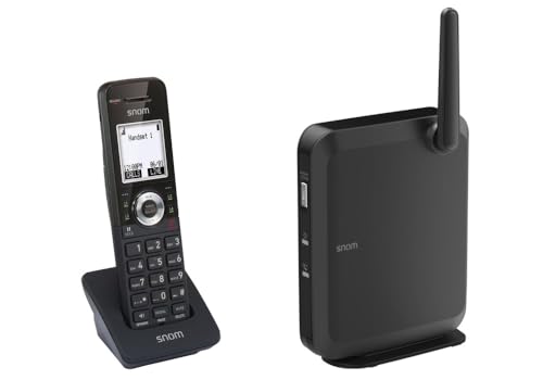 Snom M110 Schnurlos IP-DECT Telefon SIP Set – Fritzbox Kompatibles DECT Telefon, Bis Zu 10 Handsets, Dect Telefon Fritzbox Kompatibel, Telefon Schnurlos Mit Anrufbeantworter, Fritz Fon C6 von Snom