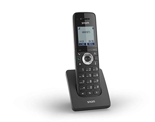 Snom M15 SOHO DECT-Mobilteil (bis zu 7 Tage Akkulaufzeit im Standby-Modus und 7 Stunden Gesprächszeit, Voicemail-LED-Benachrichtigungsleuchte, GAP-kompatibel), Schwarz, 00004363 von Snom