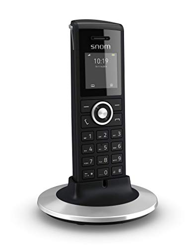 Snom M25 Office DECT-Mobilteil (bis zu 75 Stunden Standby und 7 Stunden Gesprächszeit, 1,4-Zoll-TFT mit 128 x 128 Pixel, 2 x AAA-Akku), Schwarz, 00003987 von Snom