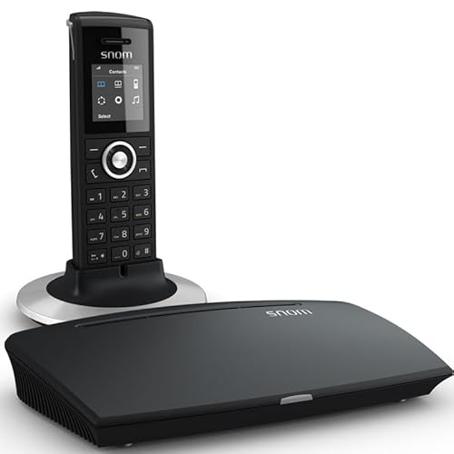 Snom M325 Singlecell IP-DECT-Paket, Schnurlos Set, DECT IP Telefon + Basisstation (M300-Basisstation und M25-Mobilteilpaket, bis zu 20 Mobilteile, bis zu 5 parallele Anrufe), Schwarz, 00003955 von Snom