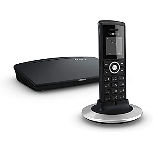 Snom M325 Singlecell IP-DECT-Paket, Schnurlos Set, DECT IP telefon + Basisstation (M300-Basisstation und M25-Mobilteilpaket, bis zu 20 Mobilteile, bis zu 5 parallele Anrufe), Schwarz, 00003955 von Snom