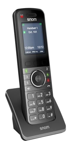 Snom M55 DECT Mobilteil mit Ladeschale, 2,4 Farbdisplay, Schnurlos, OTA Updates, Gürtel-Clip, Intuitiv, Zero-Touch via M500 DECT-Basis, 1500 mAh, 12h HD-Gesp von Snom