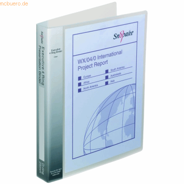 10 x Snopake Präsentations-Ringbuch Executive A4 4 Ringe 25mm farblos 10 x Snopake Präsentations-Ringbuch Executive A4 4 Ringe 25mm farblos von Snopake