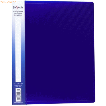 10 x Snopake Ringbuch A4 2 Ringe 25mm electra blau 10 x Snopake Ringbuch A4 2 Ringe 25mm electra blau von Snopake