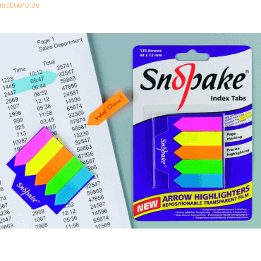 12 x Snopake Index-Beschriftungspfeile 44x12mm 125 Pfeile farbig sorti 12 x Snopake Index-Beschriftungspfeile 44x12mm 125 Pfeile farbig sorti von Snopake