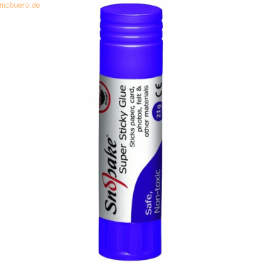 12 x Snopake Klebestift Super Sticky 21g 12 x Snopake Klebestift Super Sticky 21g von Snopake