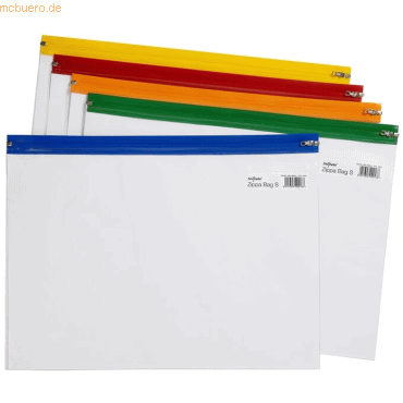 25 x Snopake Dokumententasche Zippa Bag 'S' A3 farbig sortiert von Snopake