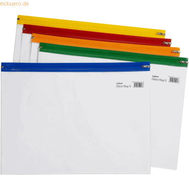 25 x Snopake Dokumententaschen A4+ Zippa-Bag transparent/farbig sortie von Snopake