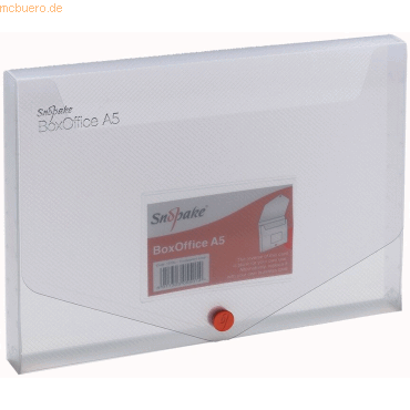 5 x Snopake Dokumentenbox BoxOffice A5 20mm farblos von Snopake