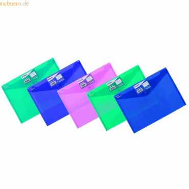 5 x Snopake Dokumententasche ID A4 electra farbig sortiert 5 x Snopake Dokumententasche ID A4 electra farbig sortiert von Snopake