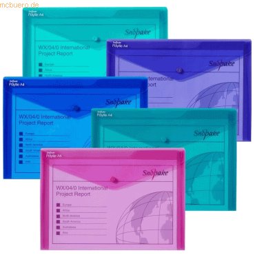 5 x Snopake Dokumententasche Twin Pocket A4 mit Doppel-Tasche electra 5 x Snopake Dokumententasche Twin Pocket A4 mit Doppel-Tasche electra von Snopake