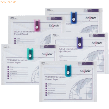 5 x Snopake Dokumententasche mit USB-Halter A4 electra farbig sortiert 5 x Snopake Dokumententasche mit USB-Halter A4 electra farbig sortiert von Snopake