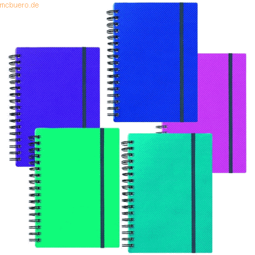 5 x Snopake Notizbuch Noteguard A5 75 Blatt 80g/qm PP-Einband electra 5 x Snopake Notizbuch Noteguard A5 75 Blatt 80g/qm PP-Einband electra von Snopake