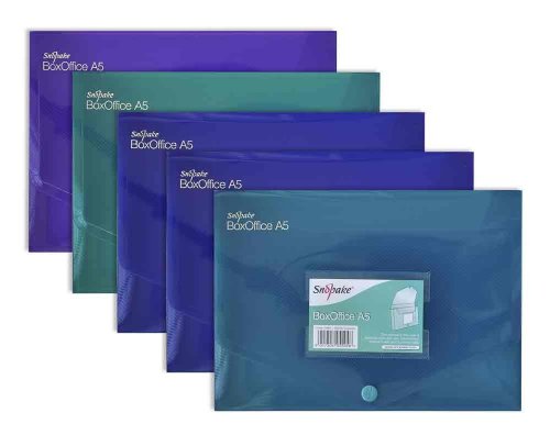 Snopake BoxOffice Dokumententasche A5 5 Stück farblich sortiert in Electra-Farben von Snopake