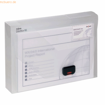 Snopake Dokumentenbox A4 60mm Kunststoff transparent von Snopake