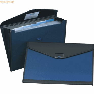 Snopake Fächermappe 360x240mm 6-teilig blau/schwarz Snopake Fächermappe 360x240mm 6-teilig blau/schwarz von Snopake