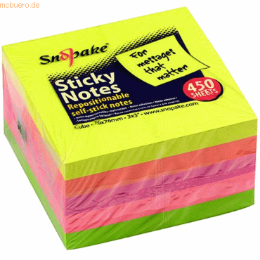 Snopake Haftnotizen Neon-farbig 450 Blatt 76mmx76mm Snopake Haftnotizen Neon-farbig 450 Blatt 76mmx76mm von Snopake