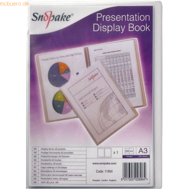 Snopake Präsentations-Sichtbuch A3 20 Hüllen farblos Snopake Präsentations-Sichtbuch A3 20 Hüllen farblos von Snopake