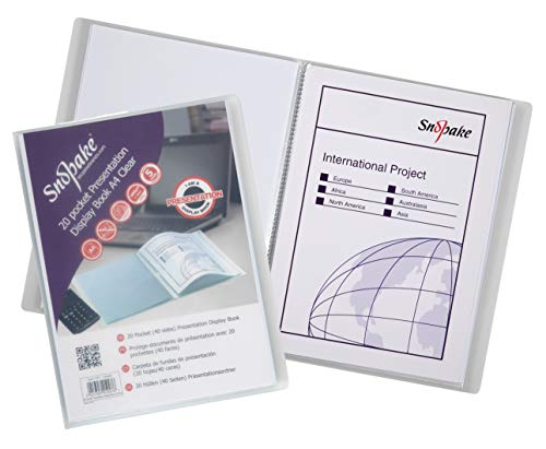 Snopake Superline Präsentationsmappe mit 20 transparenten Hüllen, A4, Polypropylen von Snopake