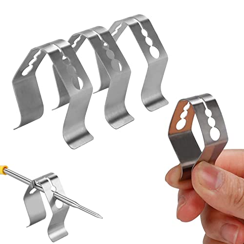 Snowtain 4 Stück Grillthermometer Halter,Edelstahl Thermometer Temperaturfühler Clip Halter,Clips für Grill-Bratenthermometer aus Edelstahl zur Befestigung des Temperaturfühlers Snowtain 4 Stück Grillthermometer Halter,Edelstahl Thermometer Temperaturfühler Clip Halter,Clips für Grill-Bratenthermometer aus Edelstahl zur Befestigung des Temperaturfühlers von Snowtain