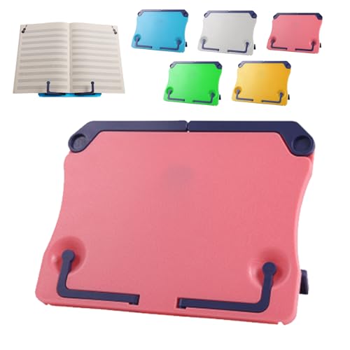 Snowtain ABS Notenständer, 1 Pcs Tragbarer Buchständer Kunststoff, Zusammenklappbarer Kinder Buchständer, Leseständer Bookrest Kochbuchhalter für Küche, Arbeitszimmer, Büro, Schule (Rot) von Snowtain