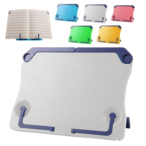 Snowtain ABS Notenständer, 1 Pcs Tragbarer Buchständer Kunststoff, Zusammenklappbarer Kinder Buchständer, Leseständer Bookrest Kochbuchhalter für Küche, Arbeitszimmer, Büro, Schule (Weiß) von Snowtain