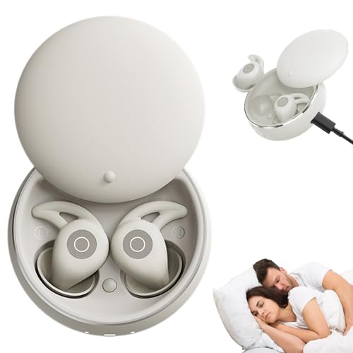 Novonell Snooze Pods Pro Mit ANC, Snoozepods Pro -Schlafkopfhörer, Schlafkopfhörer Bluetooth, Novonell Sleep Pods Kabellose, Anti Schnarch-Kopfhörer Für Seitenschläfer, Kein Druckgefühl (White) von Snrtevu