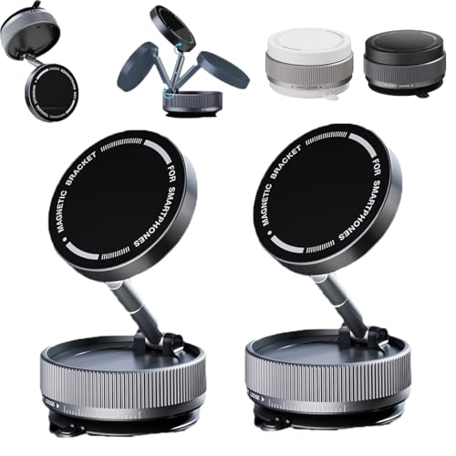 Snanlen 360° Magnetic Suction Phone Mount - The Ultimate Hands-Free Holder, Magnetic Phone Mount, Magnetic Suction Phone Holder, Vacuum Phone Mount with One-Step Lock (2PCS-2) von Snrtevu
