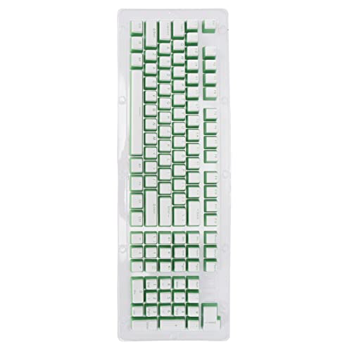 Snufeve6 Tastatur-Tastenkappen, verschleißfeste OEM-Höhen-Tastenkappen für die meisten mechanischen Tastaturen(Weißkäse grünes Wort) von Snufeve6