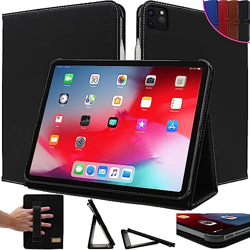 Snugg Leder-Schutzhülle für iPad 12,9 Pro 6. Generation, Leder, iPad Pro 12,9 Zoll, 5. Generation, Leder, iPad Pro 12,9, 4. Generation, Magnetverschluss, geschützte Ecken und automatische von Snugg