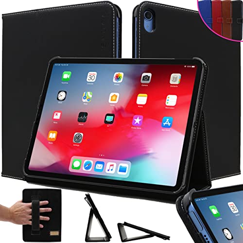 Snugg Schutzhülle für iPad 10. Generation (2022) – Leder-Schutzhülle der 10. Generation – Cover mit Klappständer für 27,7 cm (10,9 Zoll) iPad Hülle der 10. Generation – Schwarz von Snugg