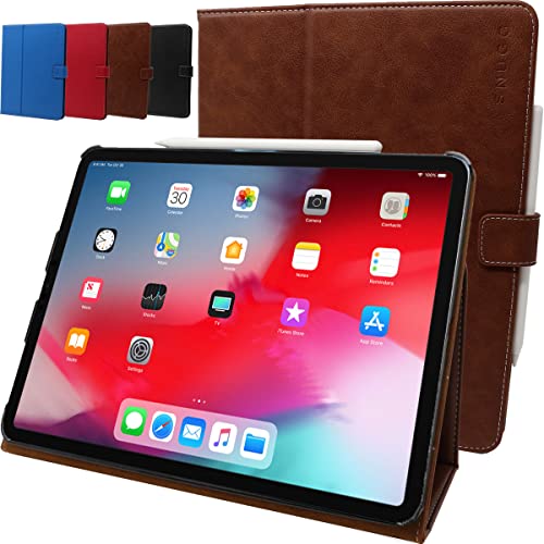 Snugg iPad Mini 6 Lederhülle (2021 6th Generation) - Flip Stand Schutzhülle für iPad Mini 6 Hülle Leder - Distressed Brown von Snugg