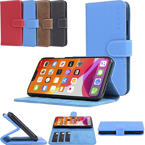 Snugg iPhone 13 Pro Wallet Case - Leder Card Case Wallet mit Handlicher Standfunktion - Legacy Series Flip Phone Case Cover in Electric Blue von Snugg