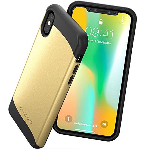 Snugg iPhone XS (2018) / iPhone X (2017) Hülle, dünne Dual Layer Hülle für das Apple iPhone XS/iPhone X [Infinity-Serie] - Schutzhülle Cover Skin - Gold von Snugg