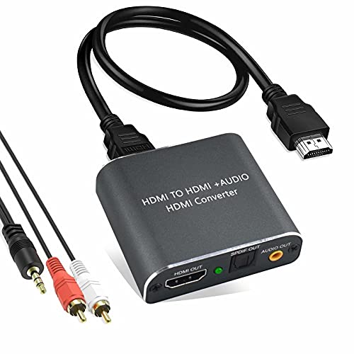 HDMI 2.0 Audio Extraktor, Snxiwth 4K HDMI zu Optisch Spdif Toslink und 3,5mm Stereo Audio Konverter Unterstützung 4K@60Hz HDCP 2.2 HDR 3D für Blu-ray DVD Player PS4 Xbox One von Snxiwth