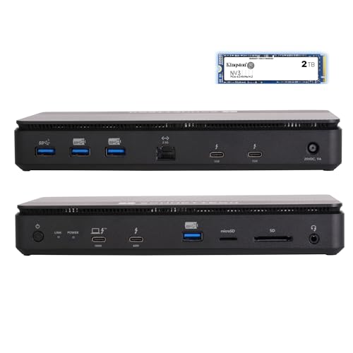 Sonnet Echo 13 Thunderbolt 5 SSD-Dock (2TB) – Integrierter 6000 MB/s NVMe-Speicher, 4 Thunderbolt 5-Anschlüsse, 4 USB-A, 2,5 Gb Ethernet, 8K-Display – Mac, Windows, Chromebook, iPad Pro von SoNNeT