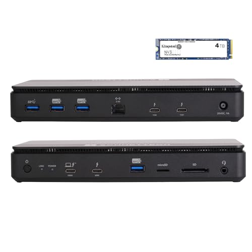 Sonnet Echo 13 Thunderbolt 5 SSD-Dock (4TB) – Integrierter 6000 MB/s NVMe-Speicher, 4 Thunderbolt 5-Anschlüsse, 4 USB-A, 2,5 Gb Ethernet, 8K-Display – Mac, Windows, Chromebook, iPad Pro von SoNNeT