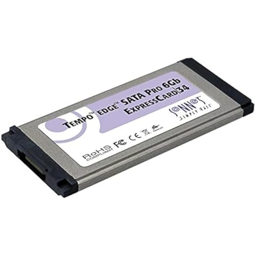 Sonnet Technologies TSATA6-PRO1-E34 Tempo Edge SATA 6GB Pro ExpressCard/34 (1 Port) Schwarz, Silber von SoNNeT