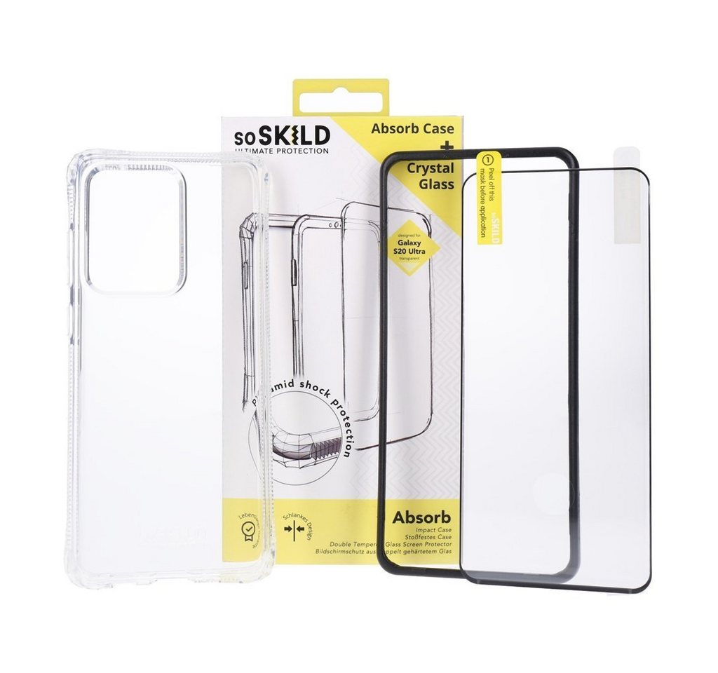 SoSkild Handyhülle Absorb Case Backcover + Displayschutzglas für Samsung Galaxy S20 Ultra von SoSkild