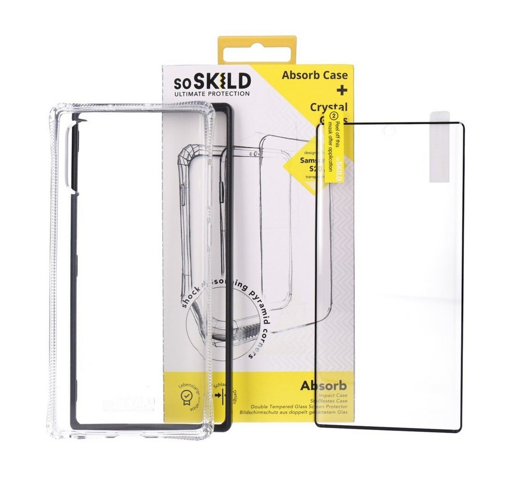 SoSkild Handyhülle Absorb Case Hülle + Displayglas für Samsung Galaxy S20 transparent von SoSkild