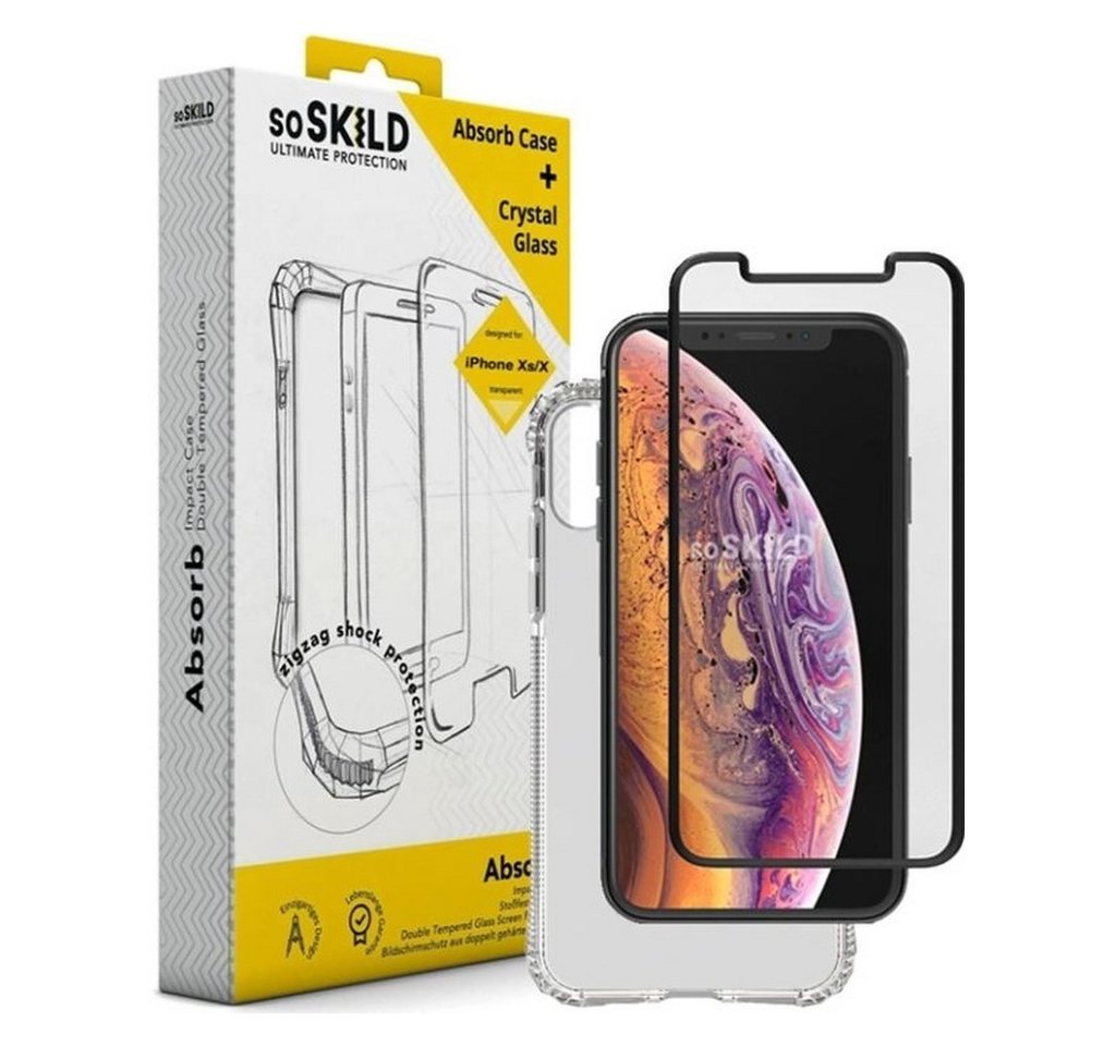 SoSkild Handyhülle Absorb Impact Case stoßfeste TPU Schutz hülle + Glas für Apple iPhone von SoSkild