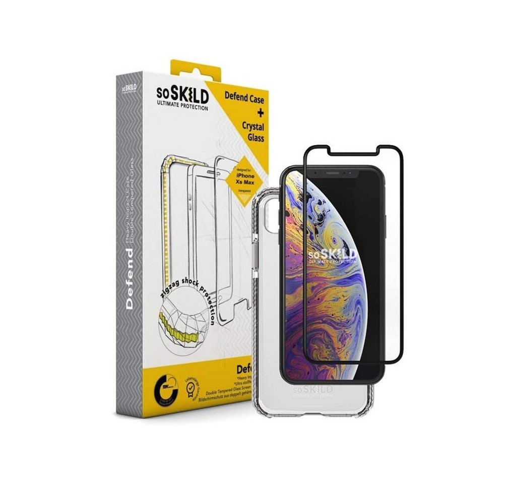 SoSkild Handyhülle Defend Case TPU Schutzhülle + Displayglas für Apple iPhone Xs Max tran von SoSkild