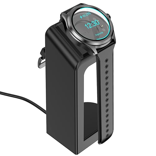 Soarking Soarking Ersatzanschluss Ladestation kompatibel mit Ticwatch Pro 5/3 Utal GPS Stand Station Case Friendly mit 5 Fuß Kabel Schwarz von Soarking