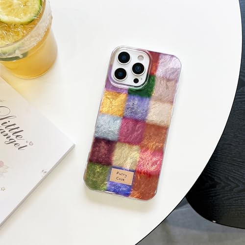 SobLn Schutzhülle für iPhone 13 Pro Max, niedliches buntes Karomuster, trendig, ästhetisch, schlank, weich, stoßfest, Schutzhülle für Damen und Mädchen, 17 cm (6,7 Zoll) von SobLn